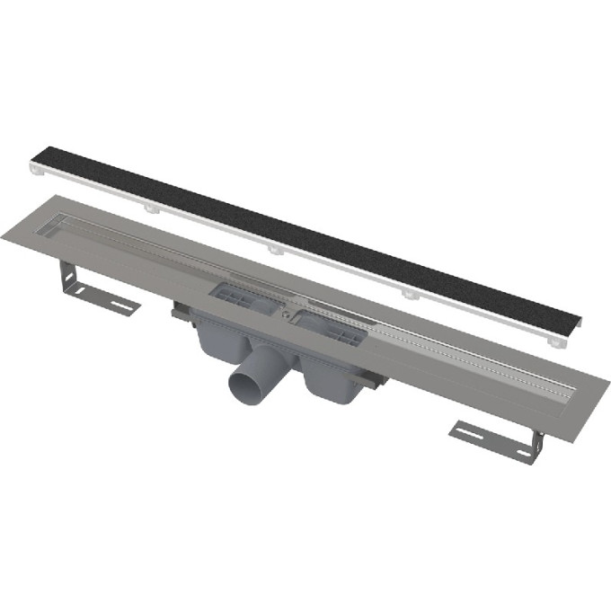 Водоотводящий желоб ALCAPLAST APZ15S-850 без порогов, с решеткой под кладку камня Marble, горизонтальный сток