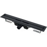 Водоотводящий желоб ALCAPLAST APZ1BLACK-550 с порогами для перфорированной решетки, черный матовый, горизонтальный сток