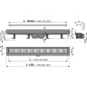Водоотводящий желоб ALCAPLAST APZ30-650M с порогами для перфорированной решетки и фиксированным воротником к стене